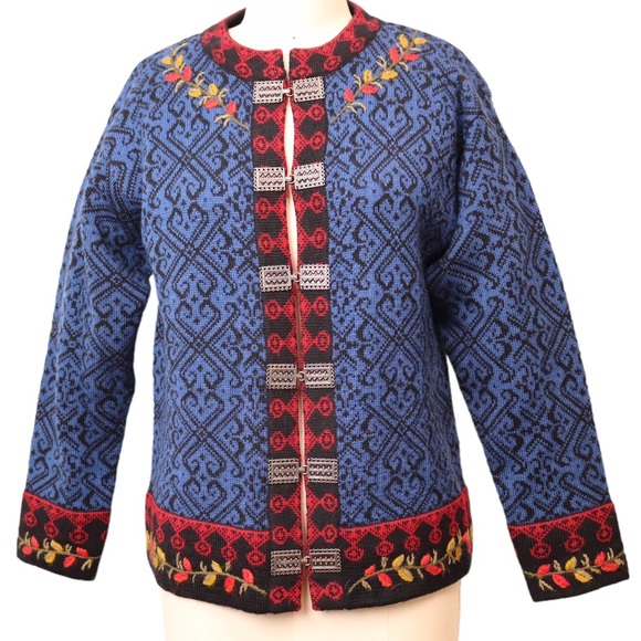 Christiania Norwegian New Wool Cardigan Sweater - Picture 2 of 9